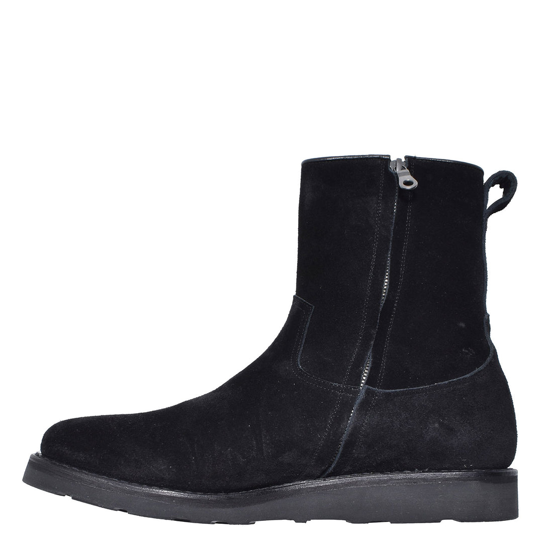 Suede Leather Side Zipper Boots