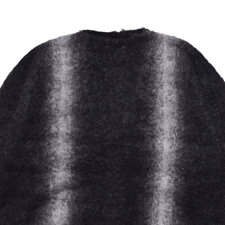 Fuzzy Stripe Mohair Knit Cardigan