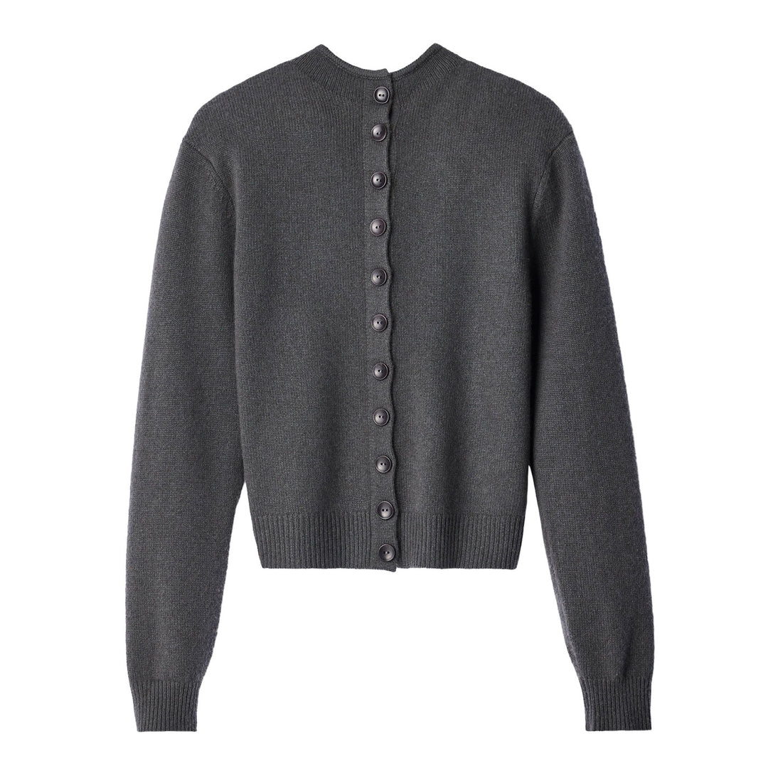 Cashmere Reversible Button Sweater