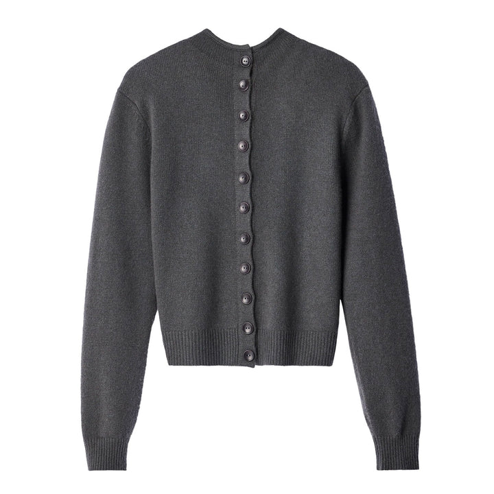 Cashmere Reversible Button Sweater