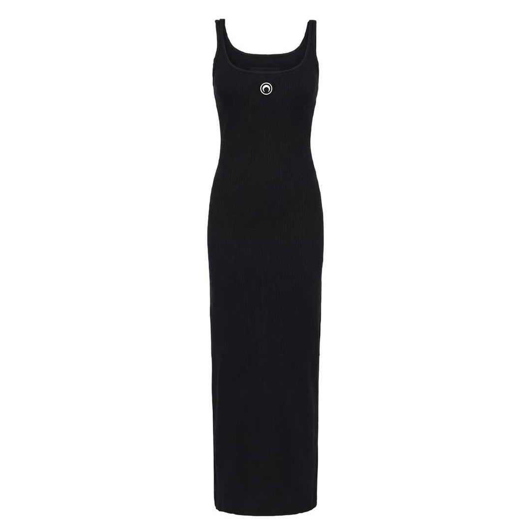 Marine Serre - Moon Logo Ribbed Jersey Long Dress