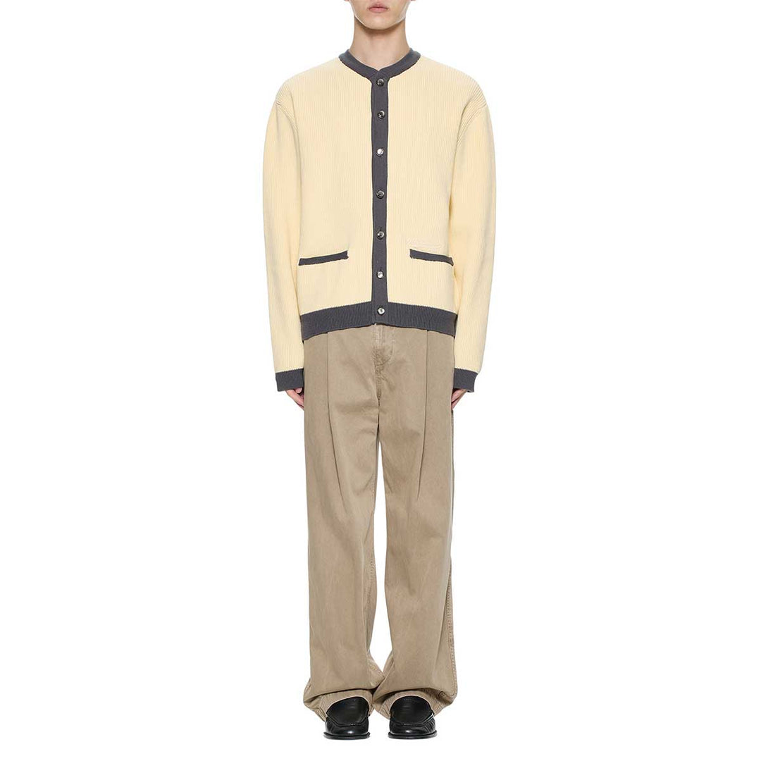 WOOYOUNGMI - Round Neck Color Block Cardigan