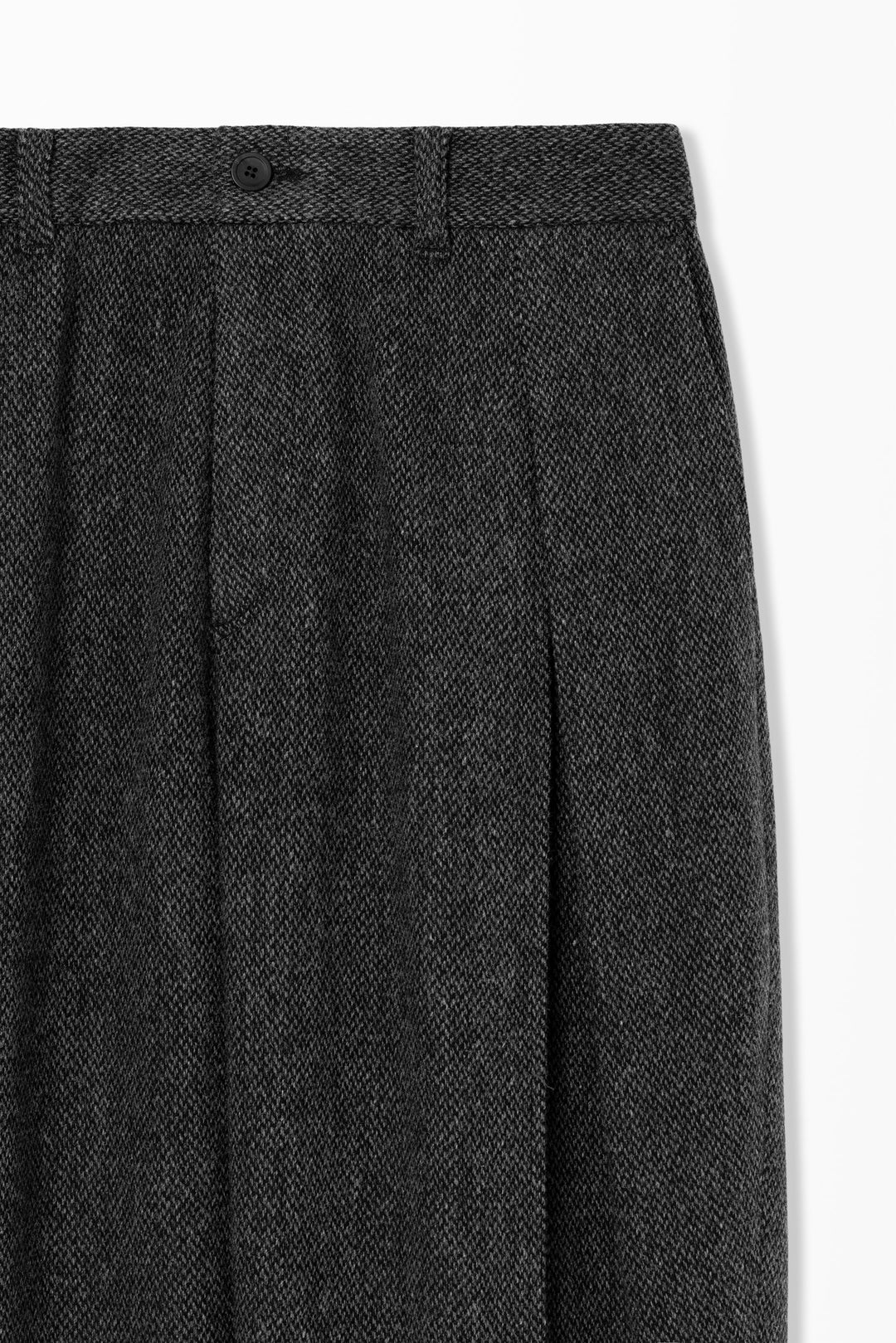 Gray Side one-Tuck Wool Pants