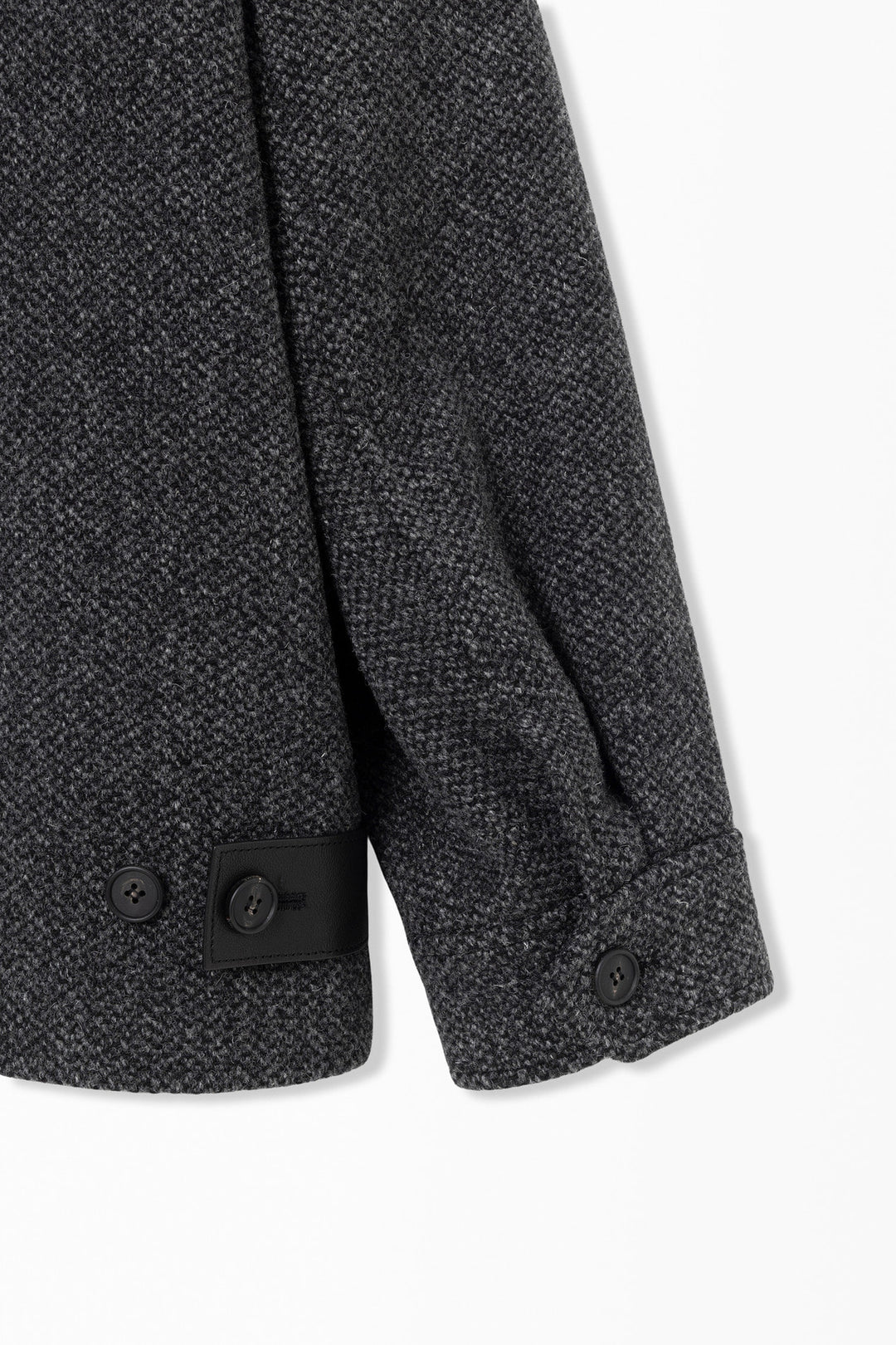 Gray Knit Collared Wool Jacket