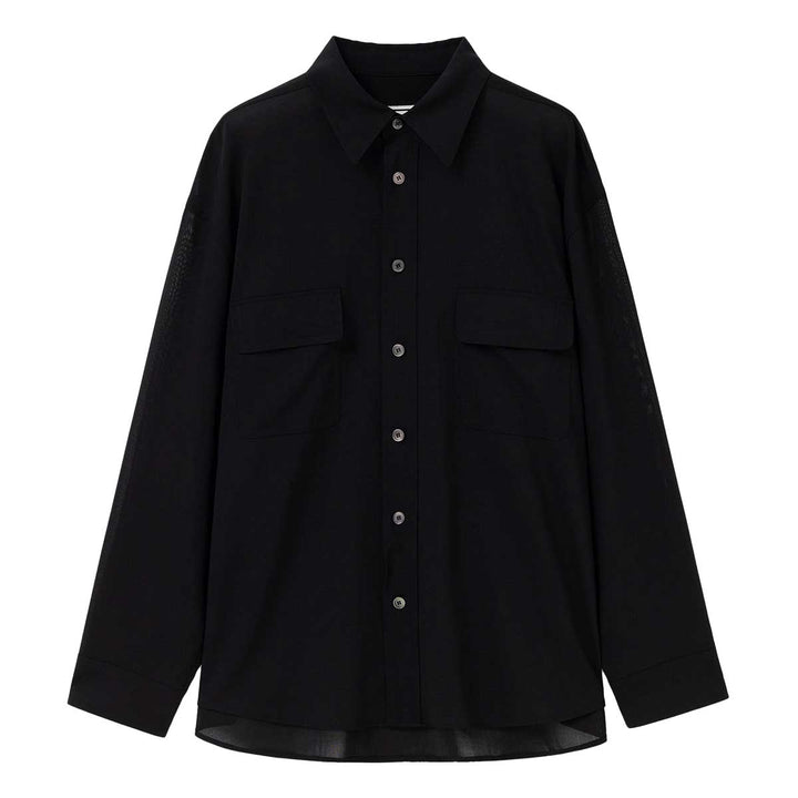 Black Sheer Wool Shirt
