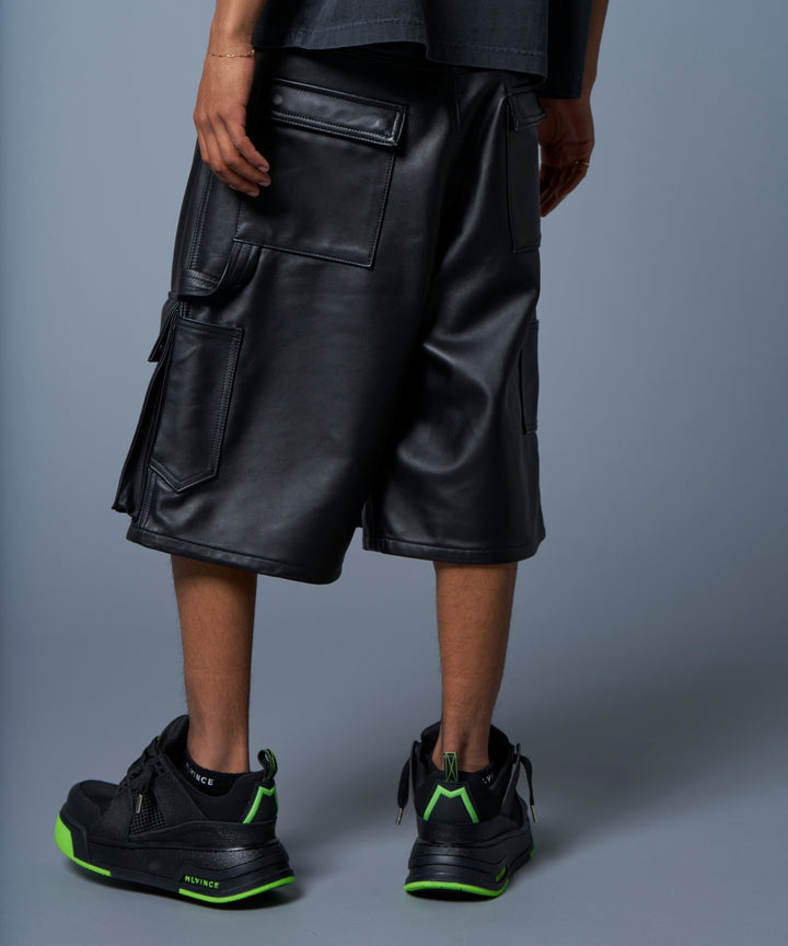MLVINCE - LEATHER CARGO SHORTS
