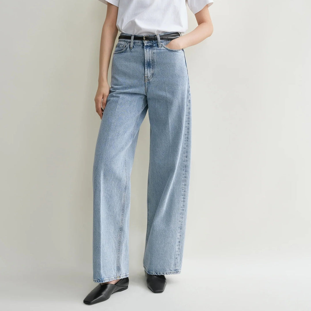 Wide leg denim cool blue