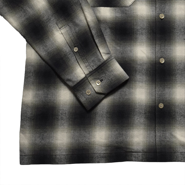 C. Flannel Ombre Open Collar Shirt