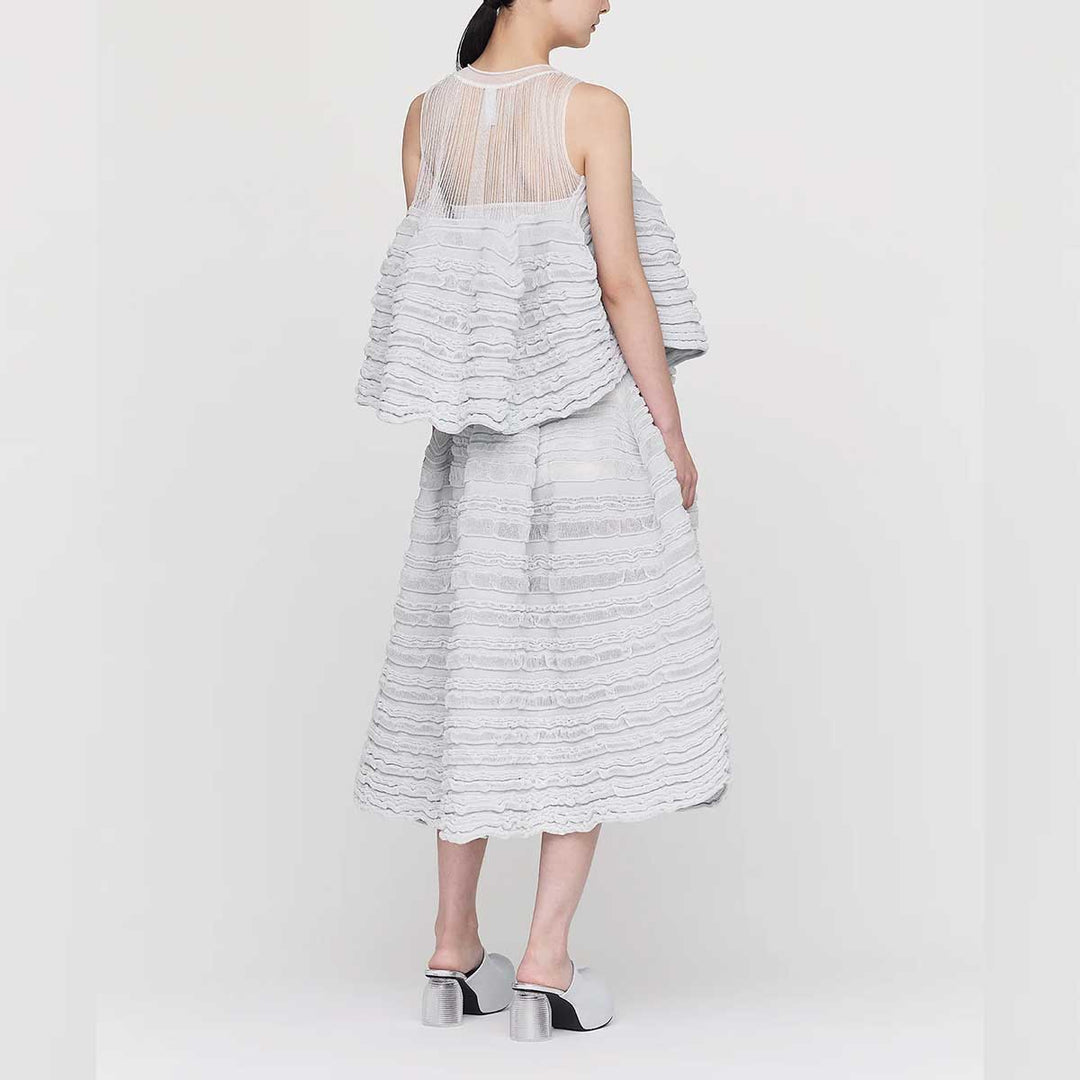 CFCL - POTTERY SWELL LUCENT GLITTER SLEEVELESS BUST FLARE TOP