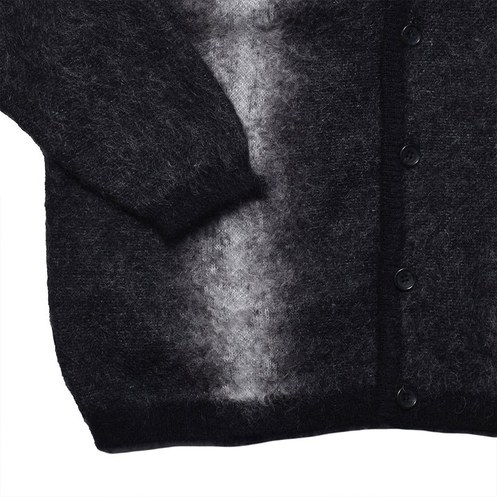 Fuzzy Stripe Mohair Knit Cardigan