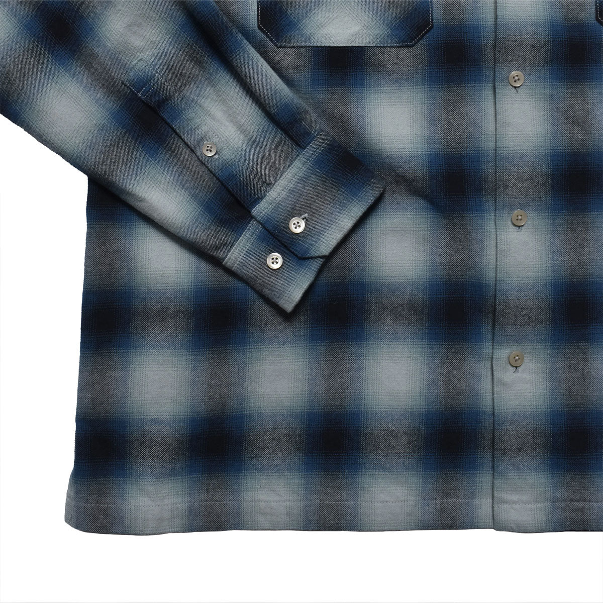 トップス C.Flannel Ombre Open Collar SH BLUE C.Flannel Ombre Open Collar SH BLUE - メルカリ