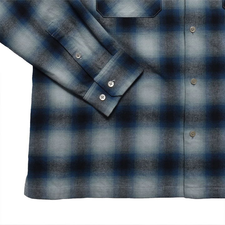 C. Flannel Ombre Open Collar Shirt