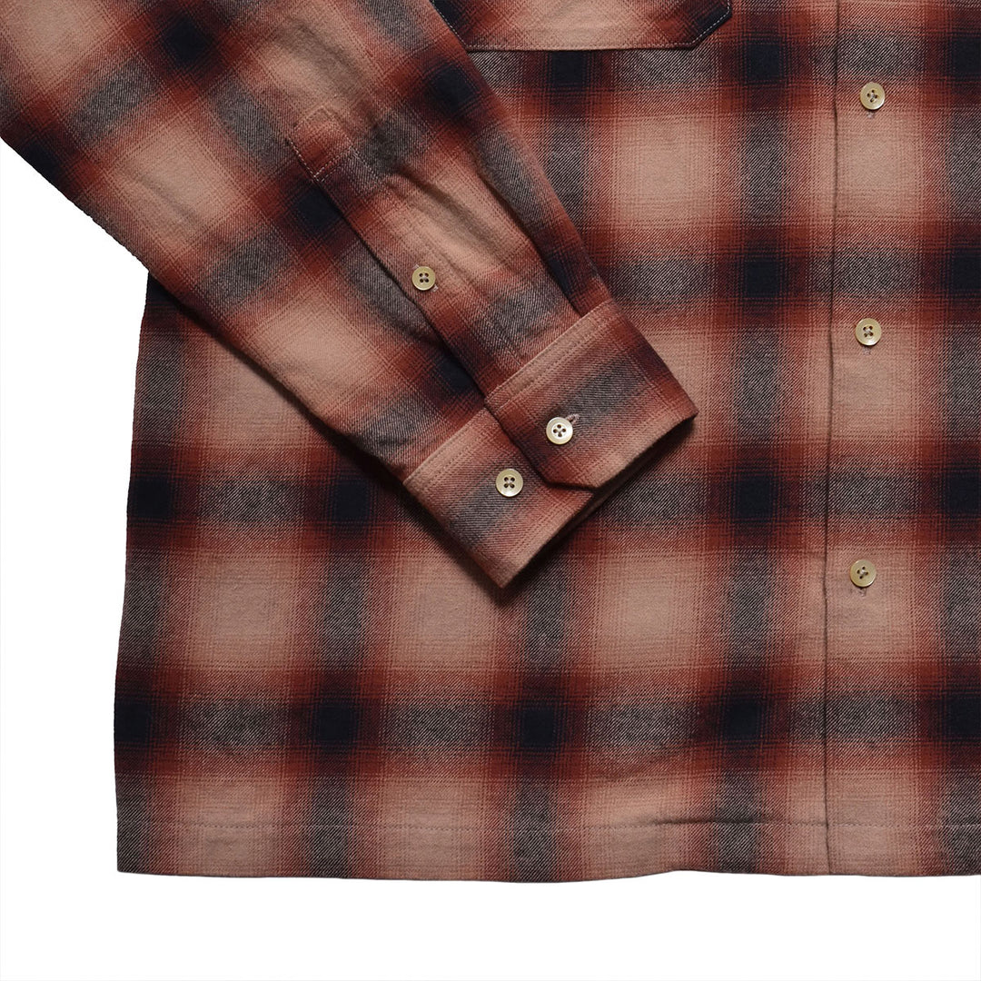 C.Flannel Ombre Open Collar SH