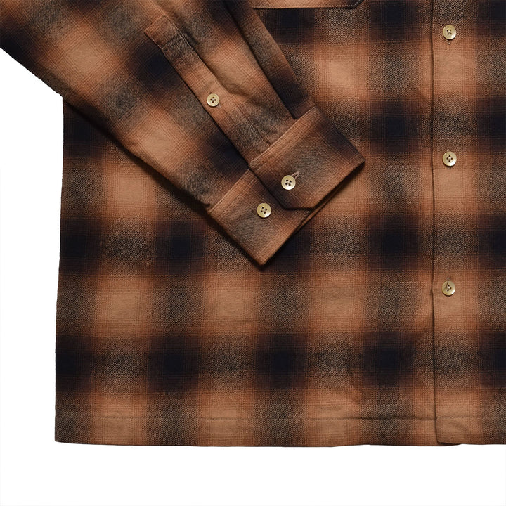 C.Flannel Ombre Open Collar SH