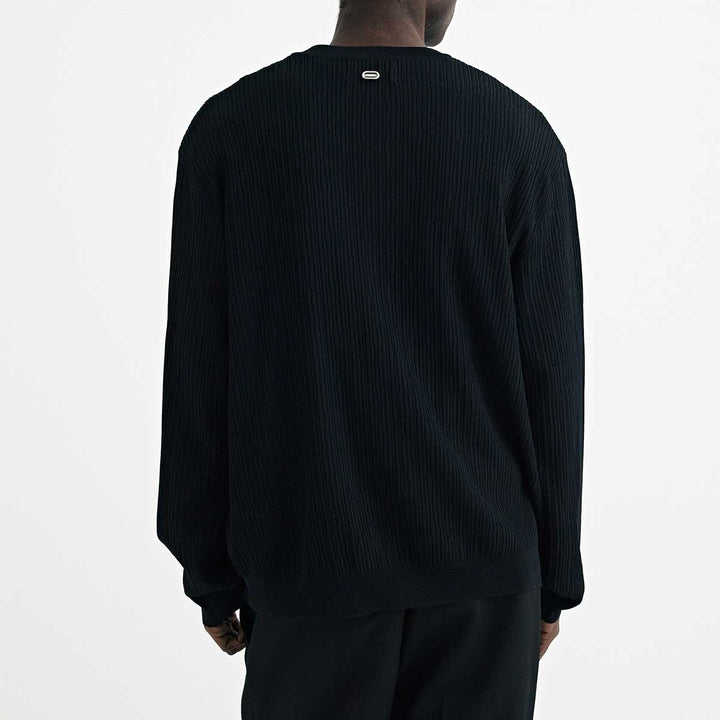 SOLID HOMME - Crinkle Round Neck Cardigan