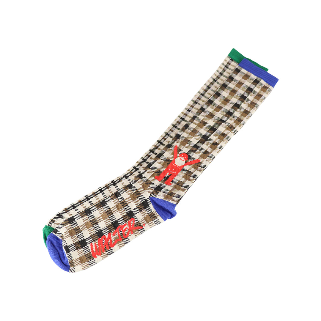 A-symmetric Check Socks