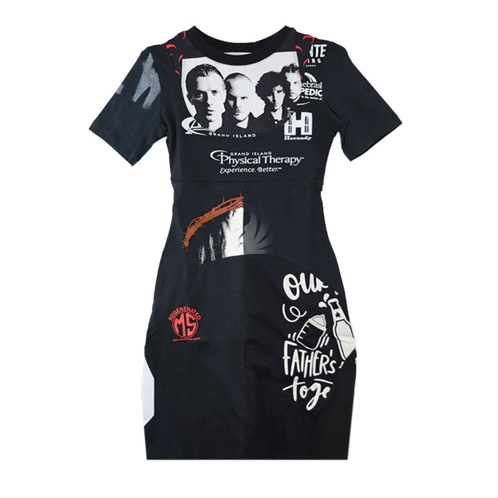 REGENERATED GRAPHIC T-SHIRTS MINI DRESS