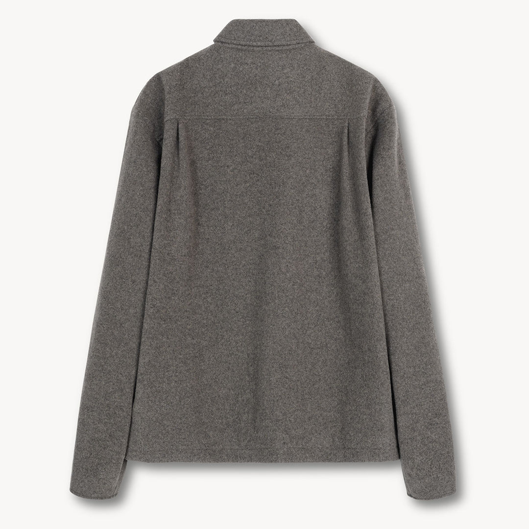 Relaxed Shirt Jacket in Wool/Cashmere