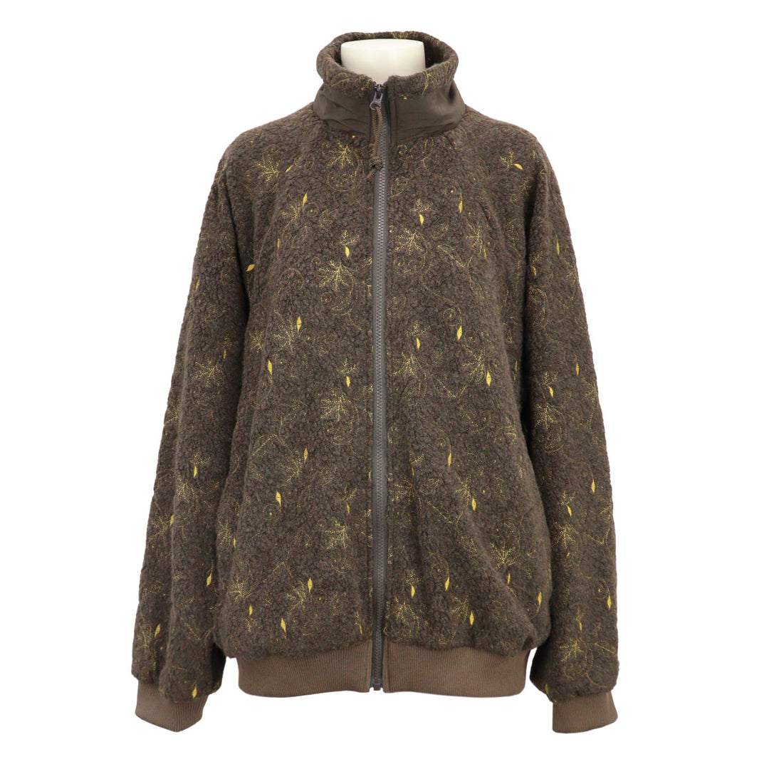 Wool Boa Embroidery Zip Blouson