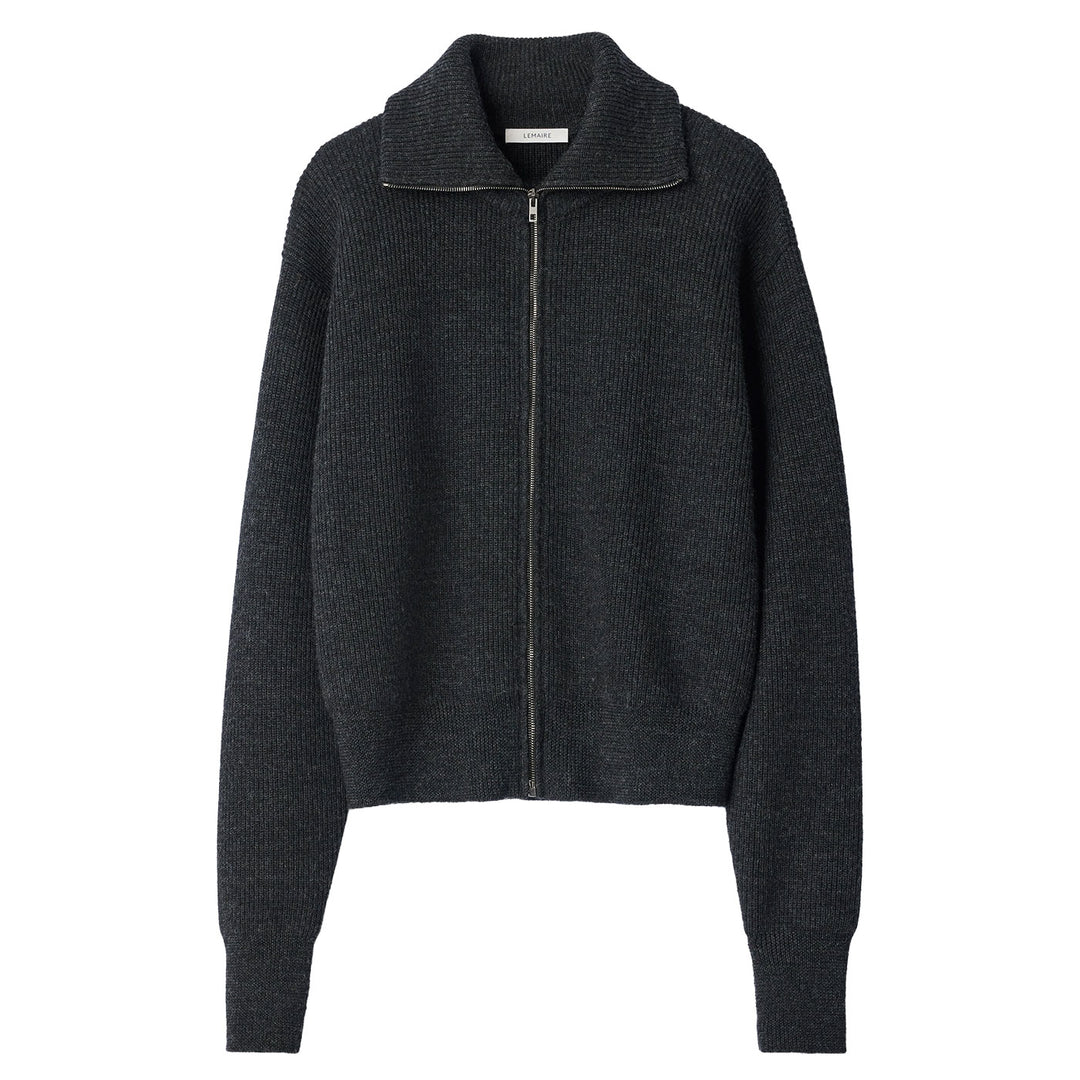 Virgin wool zip cardigan