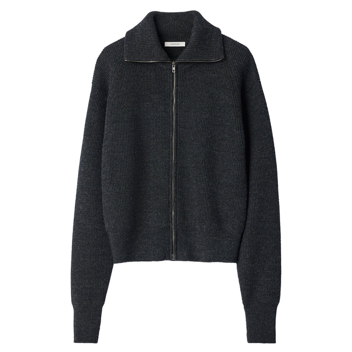Virgin wool zip cardigan