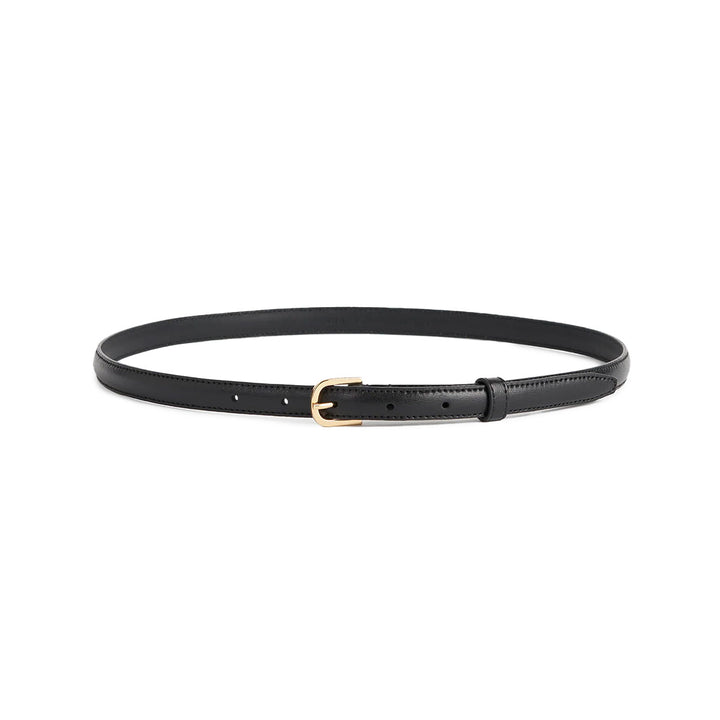 Thin Leather Trouser Belt Black