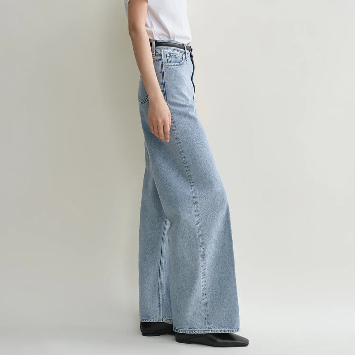 Wide leg denim cool blue