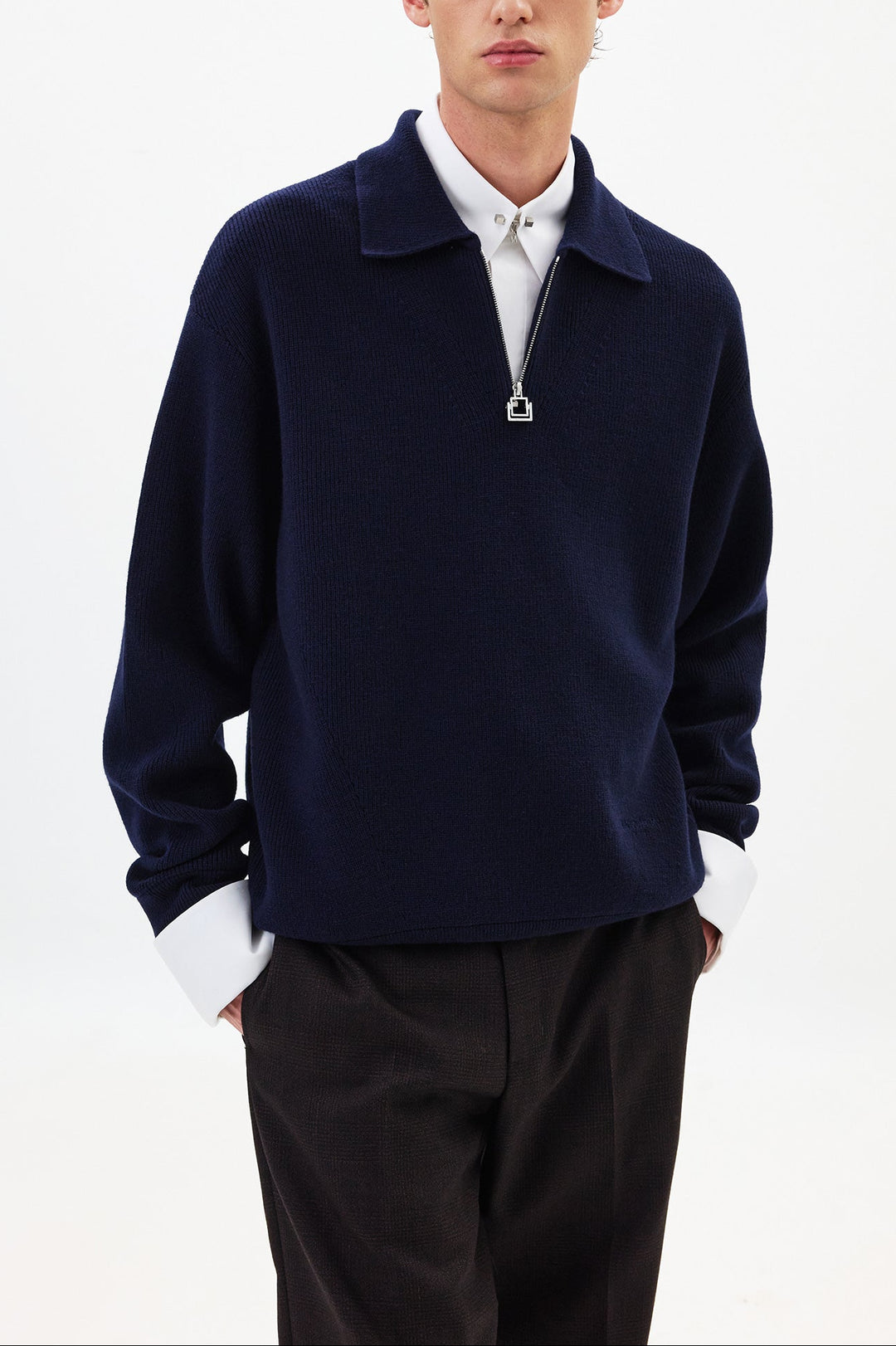 Navy Half-zip Sweater