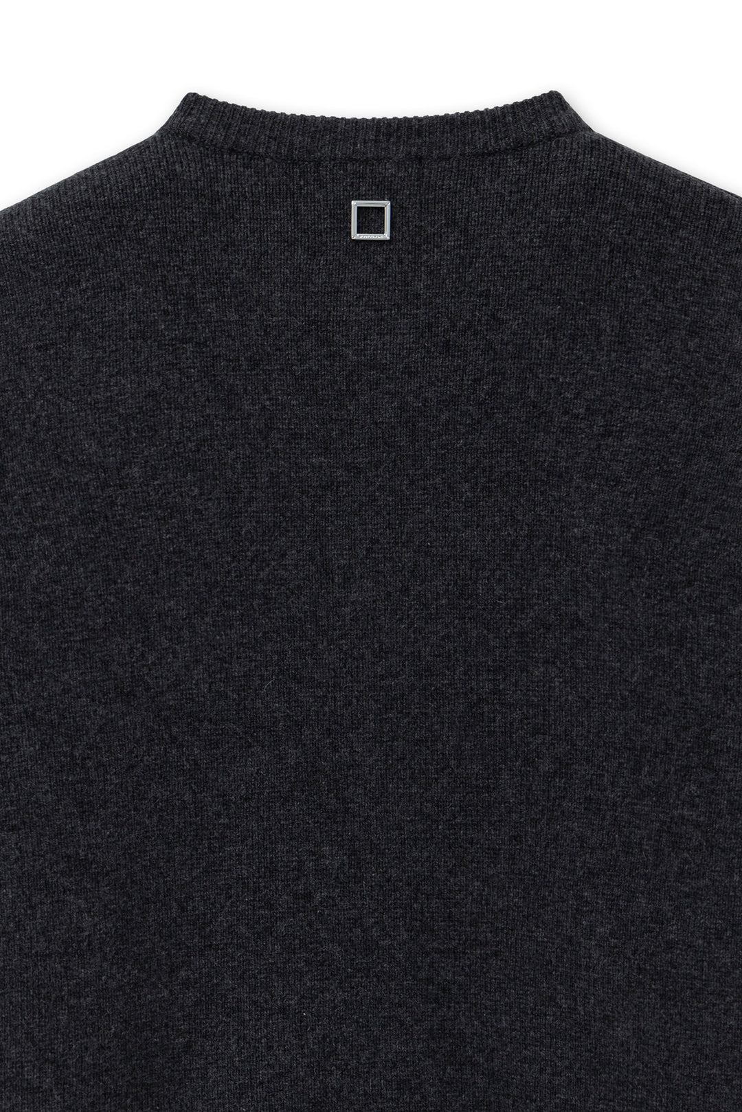 Gray Round Neck Wool Cardigan