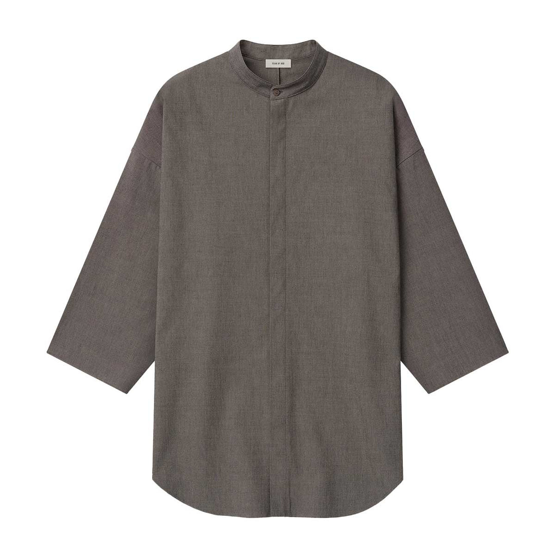 Fear of God - Cotton Wool Oxford Mandarin Relaxed Short Sleeve Shirt