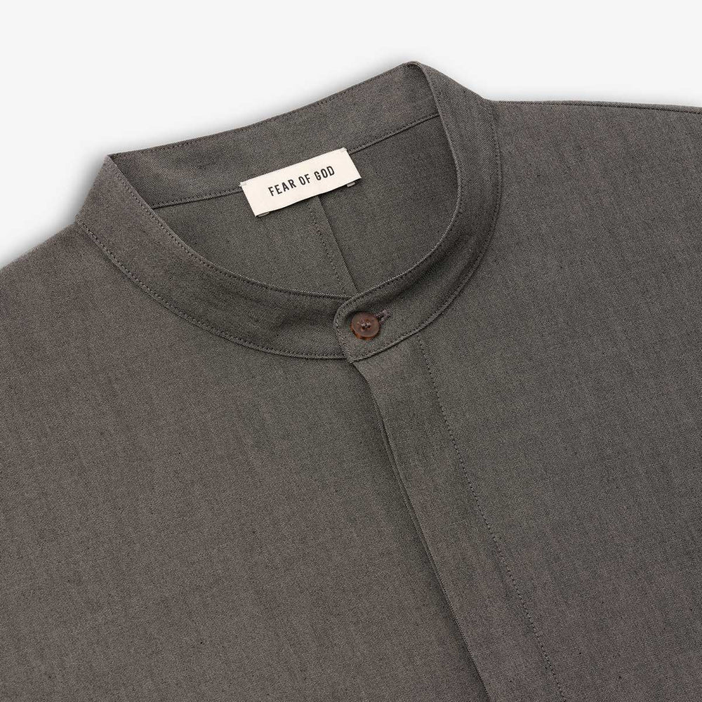 Fear of God - Cotton Wool Oxford Mandarin Relaxed Short Sleeve Shirt