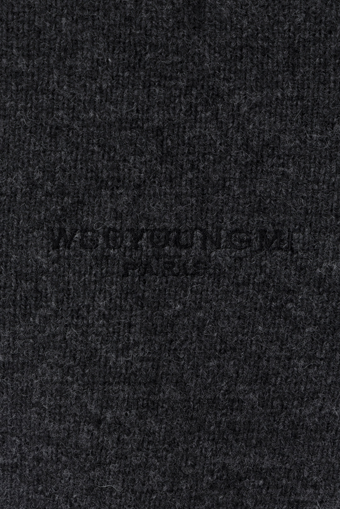 Gray Round Neck Wool Cardigan