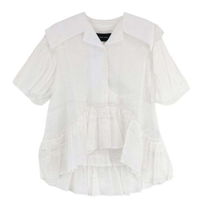 Simone Rocha - Cropped Sailor Collar Puff Sleeve Shirt