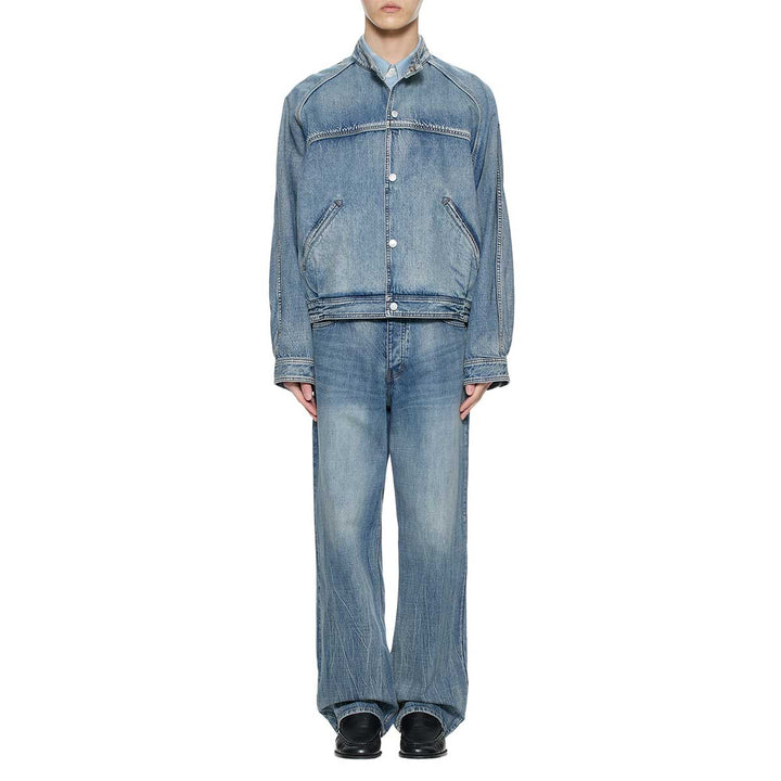 WOOYOUNGMI - Band Neck Denim Jacket