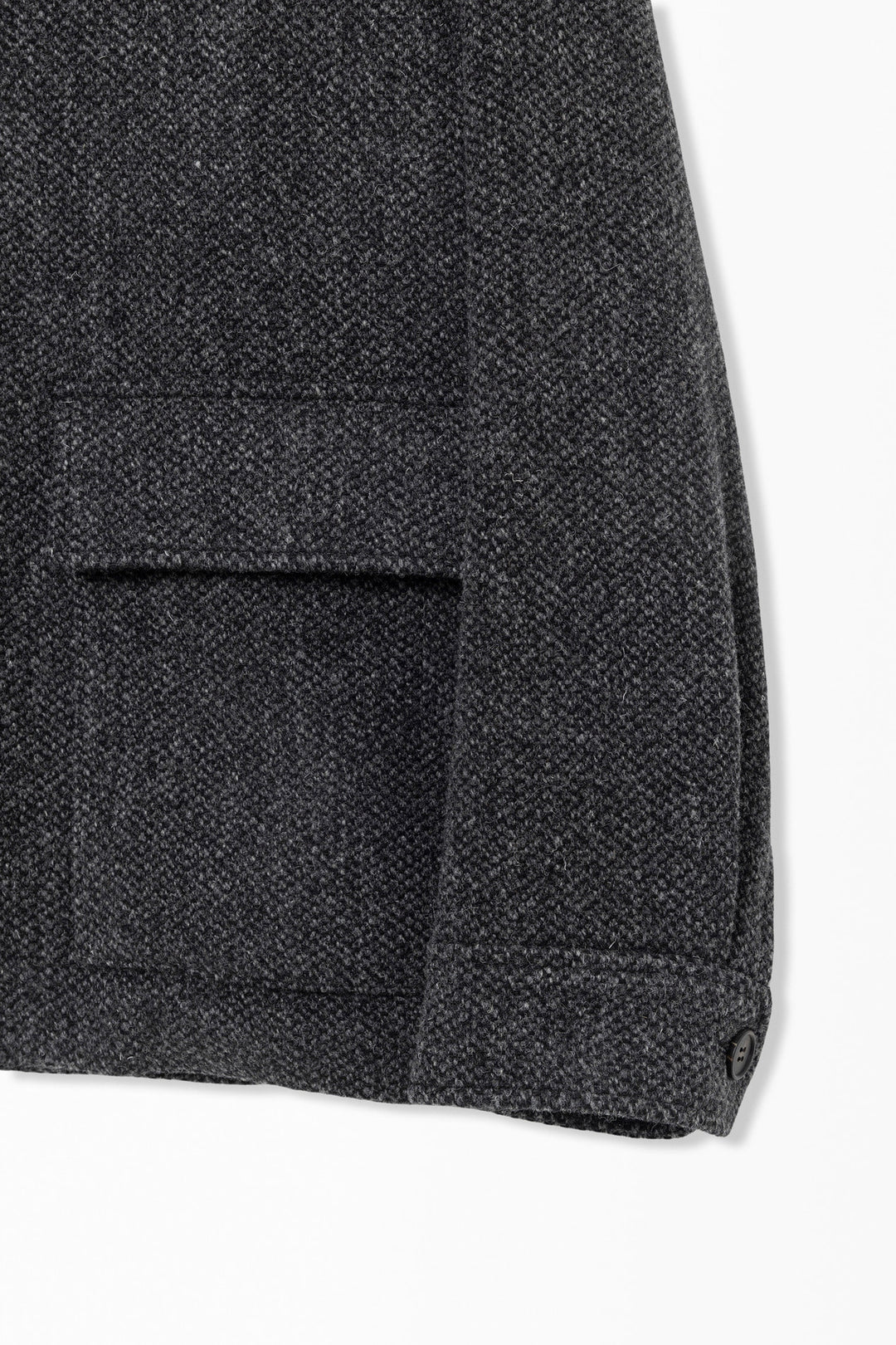 Gray Knit Collared Wool Jacket