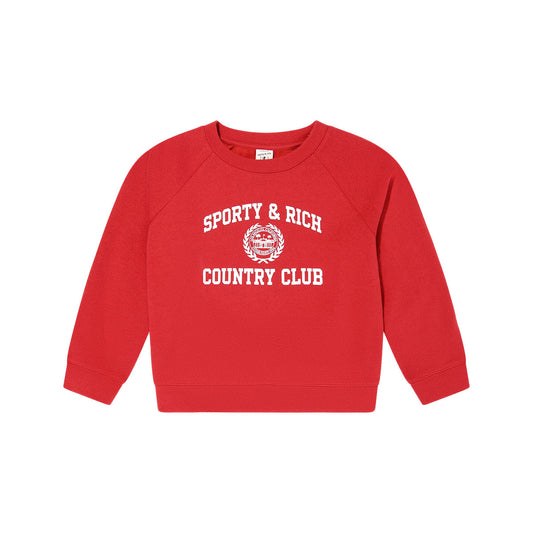Sporty and Rich - Varsity Crest Kids Crewneck