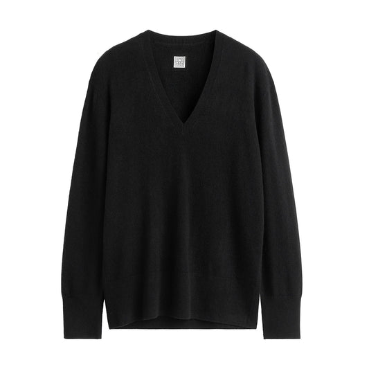 Cashmere V-neck knit black
