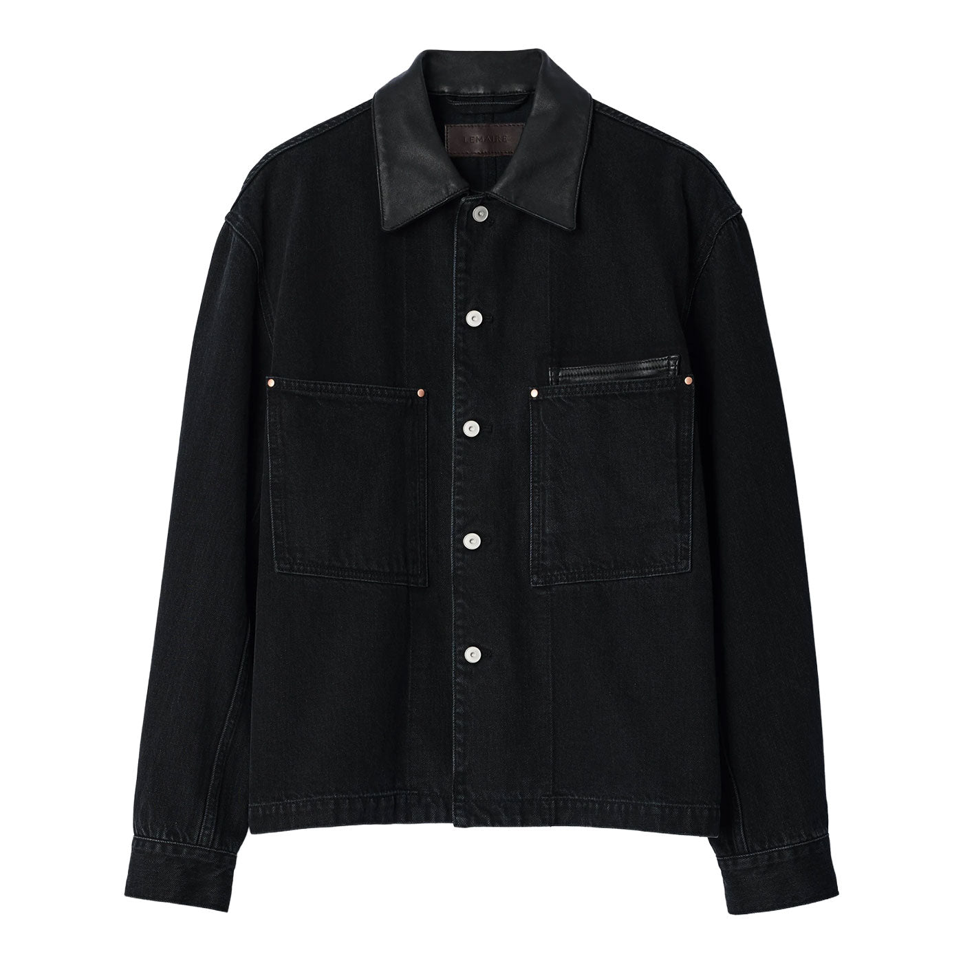 LEMAIRE(ルメール) | ブラックセルビッジデニムのワークウェアオーバー