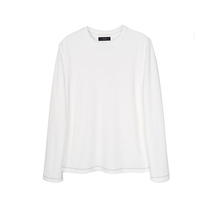 VUJADE - Contrast Stitch Long-sleeve Top