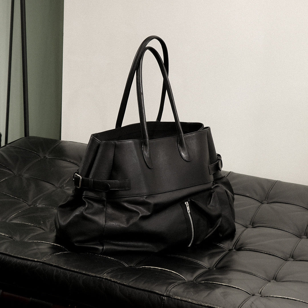 LEATHER BOMBER BAG