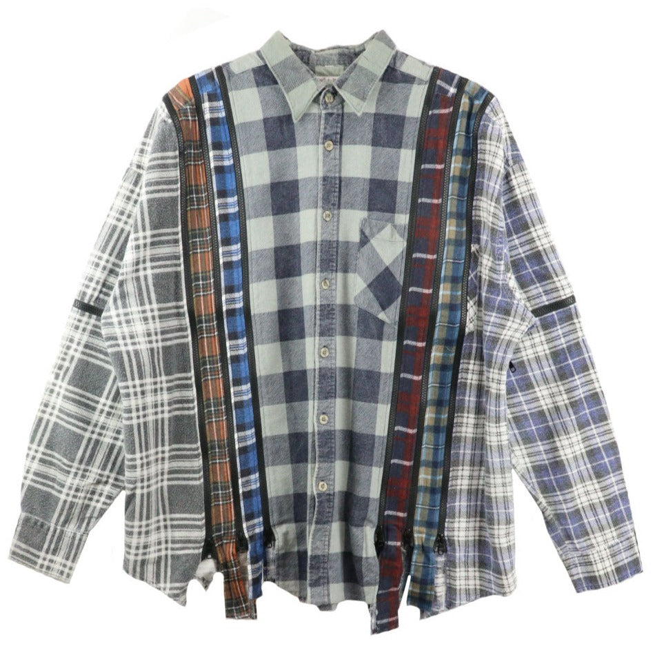 Needles - Flannel Shirt -> 7 Cuts Zipped Wide Shirt(A)