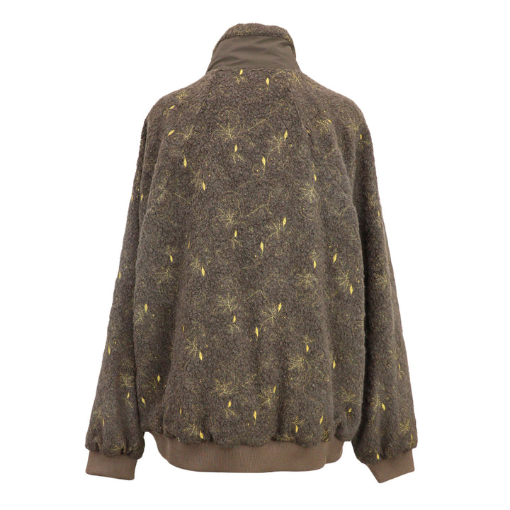 Wool Boa Embroidery Zip Blouson