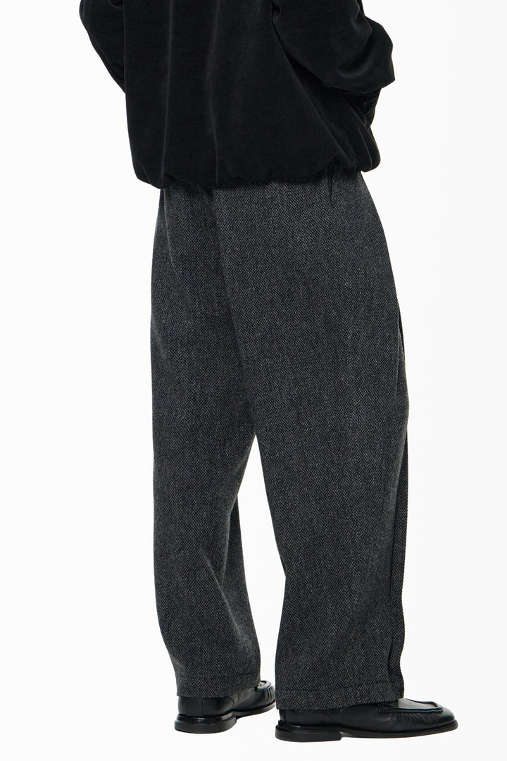 Gray Side one-Tuck Wool Pants