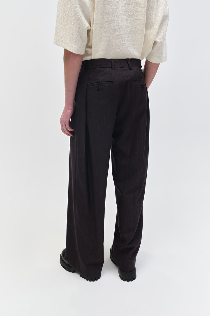 Gray Striped Folding Pants