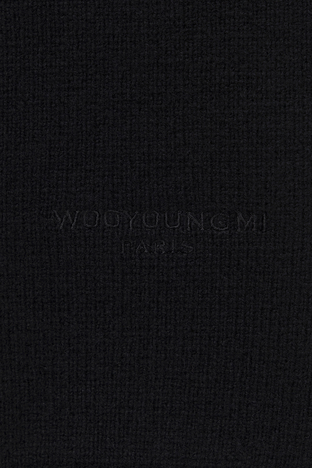 Black Round Neck Wool Cardigan