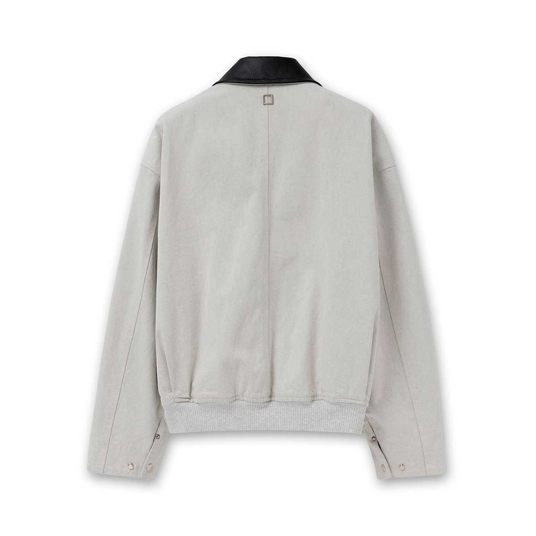 WOOYOUNGMI - Leather Collar Denim Jacket