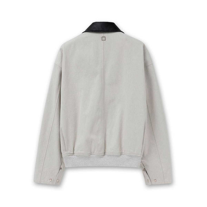 WOOYOUNGMI - Leather Collar Denim Jacket