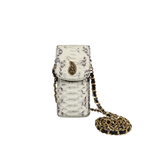 THE WORLD IS YOURS - Exotic Leather Mini Pouch (GOLD/LONG)