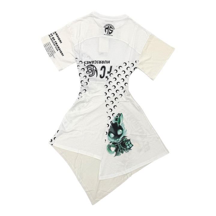 Marine Serre - Upcycled jersey asymetrical knee length dress