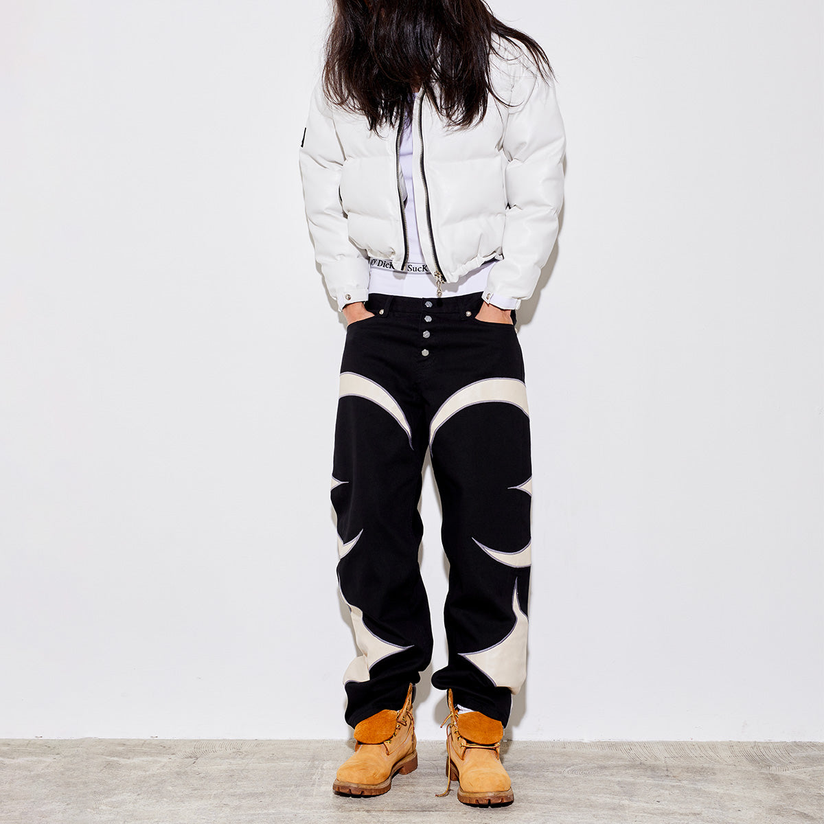 パンツ TC Leather Black denim pants ☆送料・関税込☆THUG CLUB☆TC Leather Denim Pants☆ (Thug